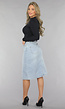 Midi Denim Rok met Studs en Riempje