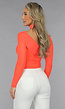 Oranje Asymmetrische Glitter Top