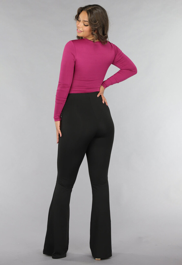 Padded Bodysuit met Gouden Details in Berry