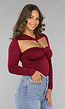 Burgundy Bodysuit met Twist Detail