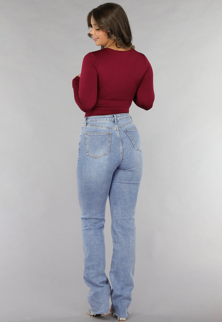 Burgundy Bodysuit met Twist Detail