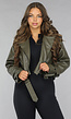 Korte Khaki Lederlook Jasje