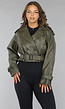 Korte Khaki Lederlook Jasje