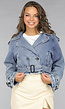 Blauw Jeans Jasje in Cropped Model
