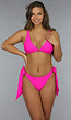 Felroze Bikinibroekje met Strikdetails