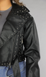 Zwarte Vegan Leren Jas met Studs