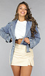 Blauw Jeans Jasje in Cropped Model
