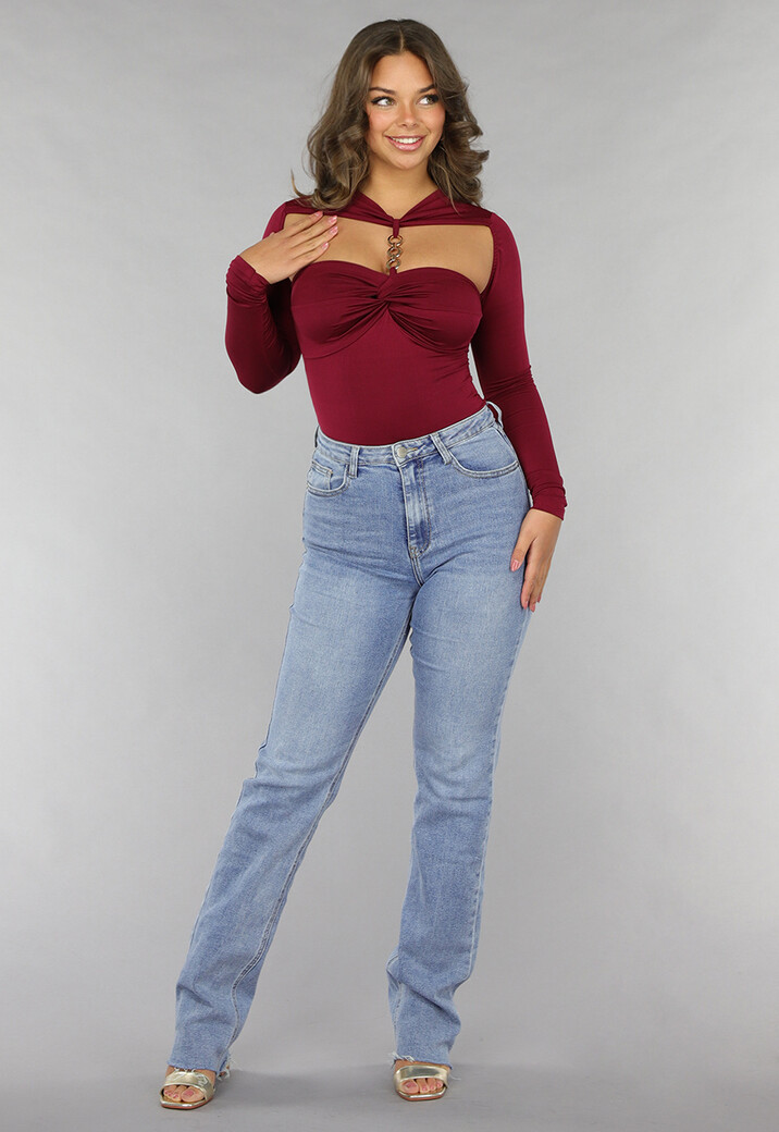 Burgundy Bodysuit met Twist Detail