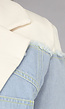 Beige Blazer met Denim Details