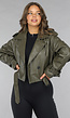 Korte Khaki Lederlook Jasje