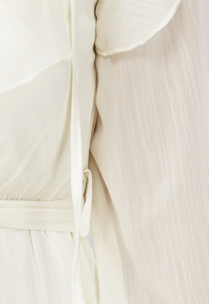 Ruched Maxi Jurk in Ecru