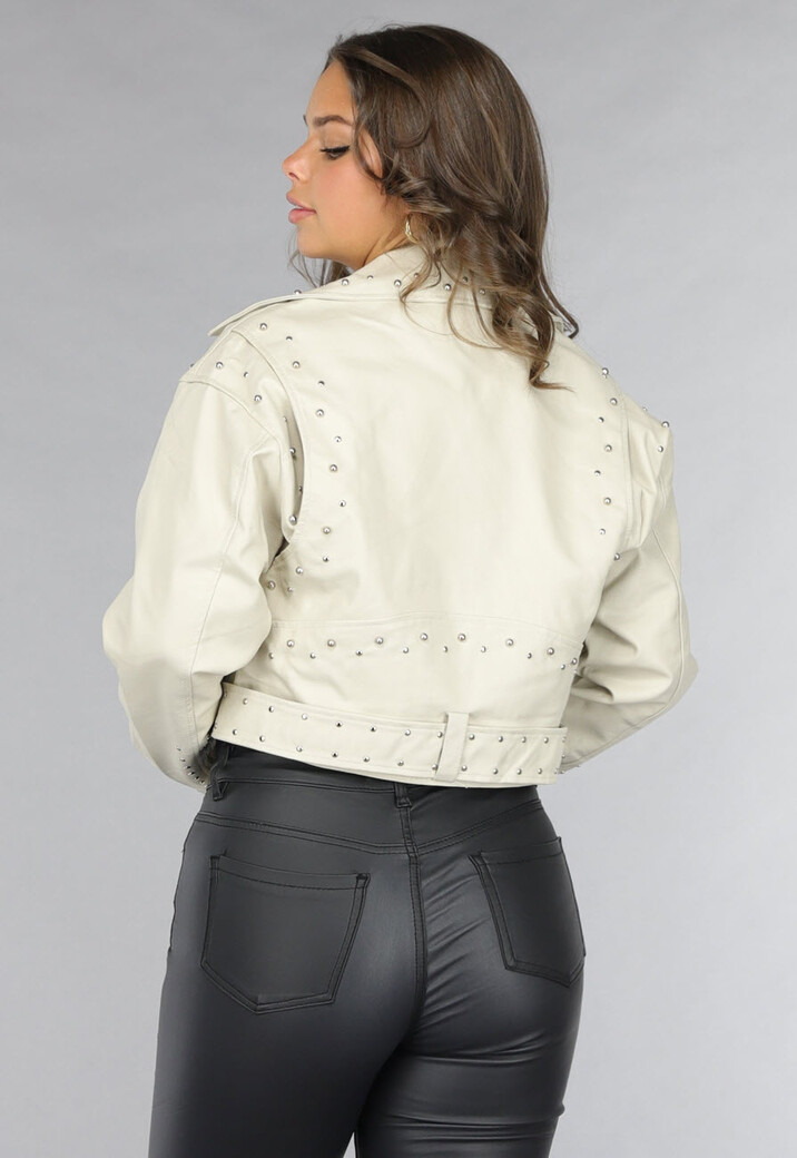 Vegan Leren Jas met Studs