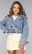 Blauw Jeans Jasje in Cropped Model