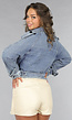 Blauw Jeans Jasje in Cropped Model