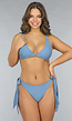 Triangel Bikinitop met Verstelbare Bandjes in As Blauw