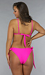 Felroze Triangel Bikinitop met Verstelbare Bandjes