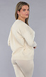 Beige Zachte Matching Stretch Set met Teddy Borduursel