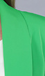 Geplooide Felgroene Getailleerde Blazer met Driekwart Mouwen