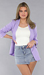 Lila Getailleerde Blazer met Geplooide Mouwen