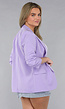 Lila Getailleerde Blazer met Geplooide Mouwen