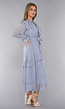 Maxi Jurk in Blauw met Ruffles