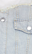 Wit Oversized T Shirt met Denim Detail en Zilveren Ketting