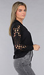 Blouse met Crochet Mouwen in Zwart