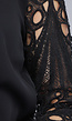 Blouse met Crochet Mouwen in Zwart