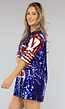 Football Jersey Jurk met Pailletten in Sportieve Look