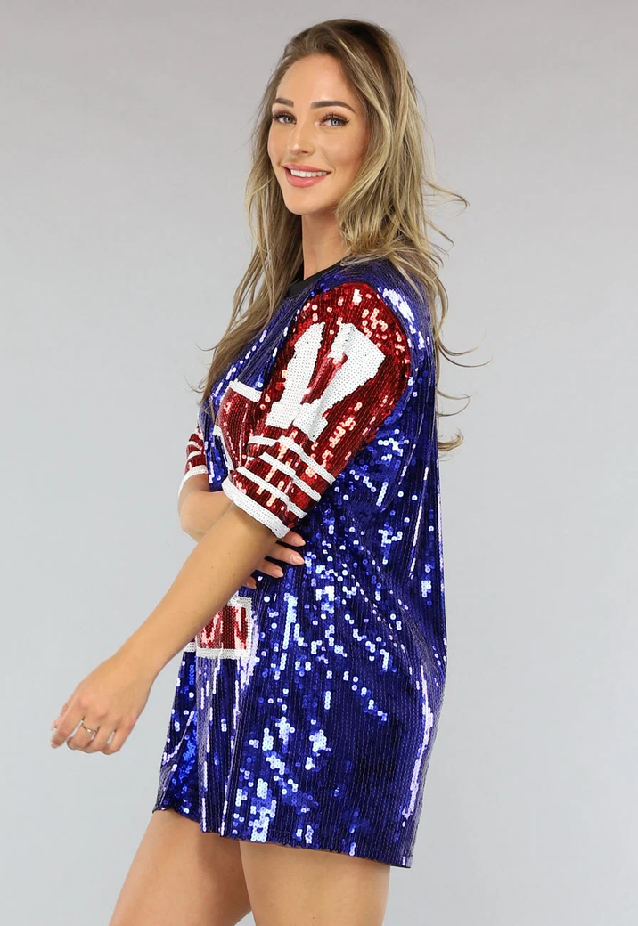 Football Jersey Jurk met Pailletten in Sportieve Look