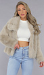 Taupe Faux Fur Jas