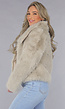 Taupe Faux Fur Jas