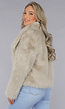 Taupe Faux Fur Jas