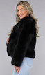 Zwarte Imitatie Bont Jas