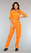 Lang Oranje Boevenjumpsuit met Handboeien