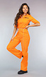 Lang Oranje Boevenjumpsuit met Handboeien