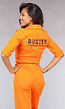 Lang Oranje Boevenjumpsuit met Handboeien