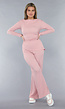 Gesmokte Stretch Two Piece in Roze