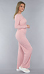 Gesmokte Stretch Two Piece in Roze