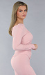 Gesmokte Stretch Two Piece in Roze