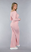 Gesmokte Stretch Two Piece in Roze