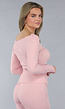 Gesmokte Stretch Two Piece in Roze