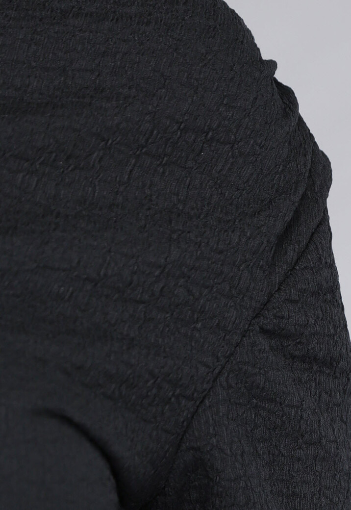 Zwarte Co Ord Set in Gesmokte Stof