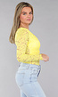 Gele Kanten Bodysuit met Padding