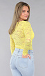 Gele Kanten Bodysuit met Padding