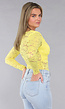 Gele Kanten Bodysuit met Padding