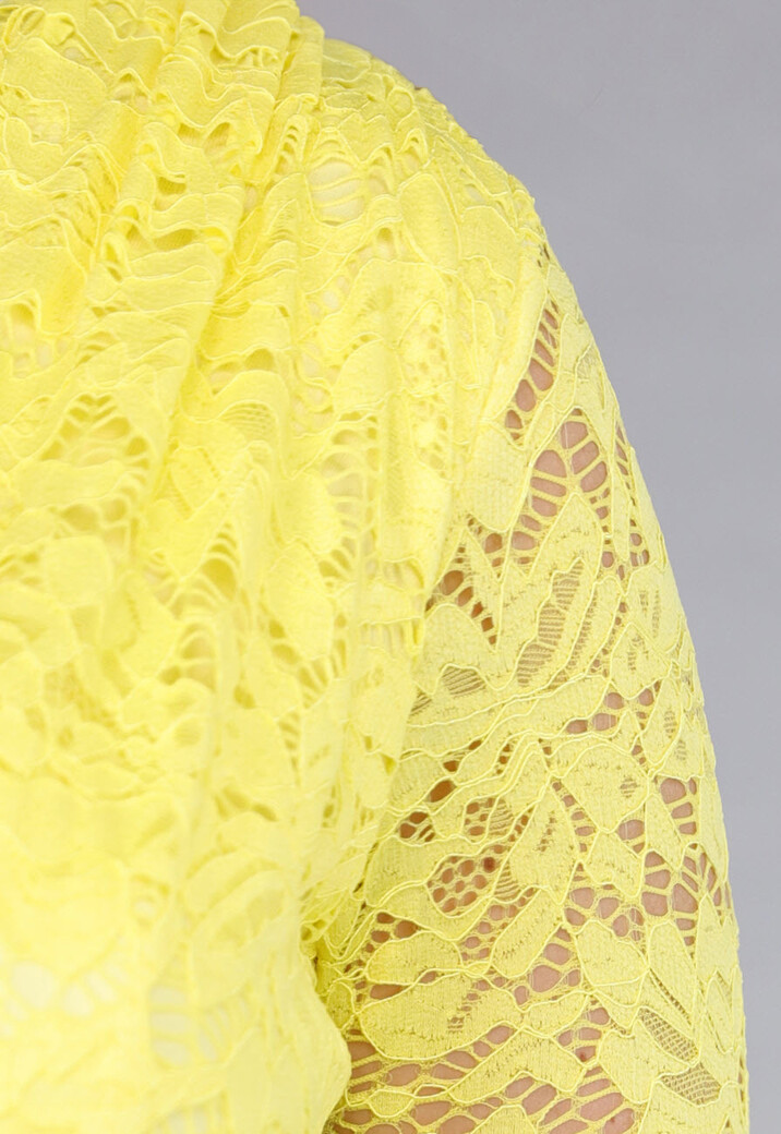 Gele Kanten Bodysuit met Padding