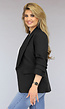 Zwarte Blazer met Geplooide Driekwart Mouwen