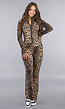 Leopard Stretch Two Piece met Vestje en Flair Broek