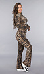 Leopard Stretch Two Piece met Vestje en Flair Broek